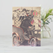 Krampus und Priester fahren mit Kindern (Stehend Vorderseite)