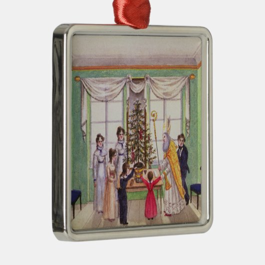 Krampus und Sankt Nikolaus von der Zeitschrift von Silbernes Ornament (Rechts)