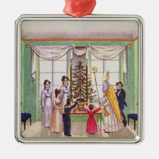 Krampus und Sankt Nikolaus von der Zeitschrift von Silbernes Ornament (Vorne)