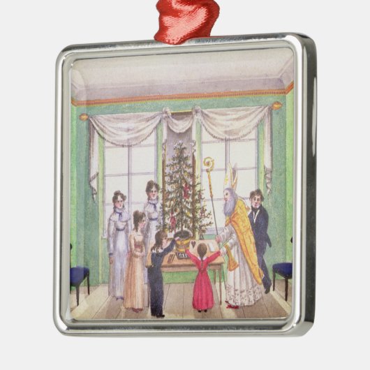 Krampus und Sankt Nikolaus von der Zeitschrift von Silbernes Ornament (Links)