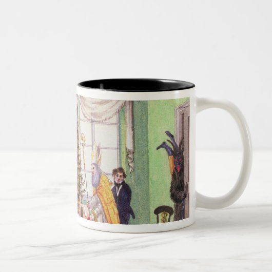 Krampus und Sankt Nikolaus von der Zeitschrift von Zweifarbige Tasse (Rechts)