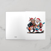 Krampus und Santa Playing Electric Guitar Xmas (Äußere Ablage)