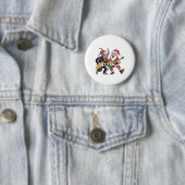 Krampus und Santa Playing Gitarre Electric Xmas Button (Beispiel)