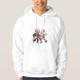 Krampus und Santa spielen elektrische Weihnachtsgi Hoodie