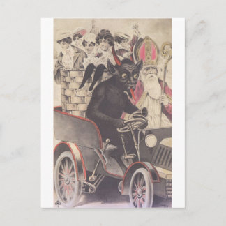 Krampus und sein Motorrad Postkarte