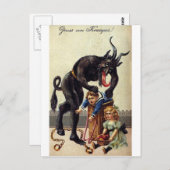 Krampus und sein Sack 2 Postkarte (Vorne/Hinten)