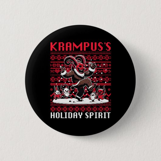 Krampus Urlaubsgeist Design Weihnachtszeit Böse Button (Vorderseite)