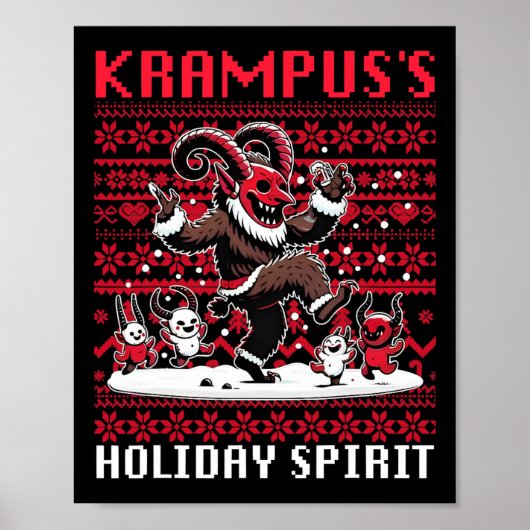 Krampus Urlaubsgeist Design Weihnachtszeit Böse Poster (Vorne)