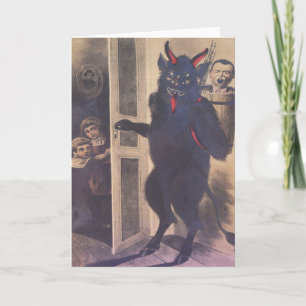 Krampus-Versammlung Familie Feiertagskarte