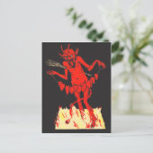 Krampus vertauscht Herzen an einer Schnur Postkarte (Stehend Vorderseite)