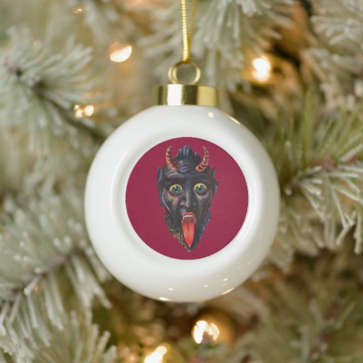 Krampus Vintag Keramik Kugel-Ornament (Baum)