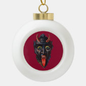 Krampus Vintag Keramik Kugel-Ornament (Vorderseite)