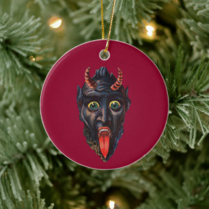 Krampus Vintage-Illustration Horror Keramik Ornament