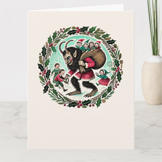 Krampus Weihnachten Karte (Vorderseite)