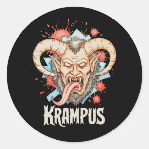Krampus Weihnachten Kramperl Perchten Santas Helfe Runder Aufkleber