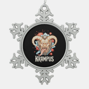 Krampus Weihnachten Kramperl Perchten Santas Helfe Schneeflocken Zinn-Ornament