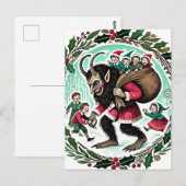 Krampus Weihnachten Postkarte (Vorne/Hinten)