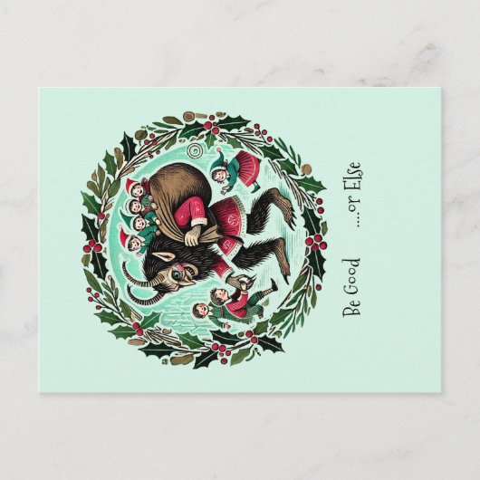 Krampus Weihnachten Postkarte (Vorderseite)