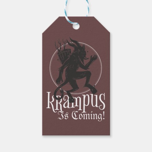 Krampus Weihnachtsfeiertag Geschenkanhänger (Vorderseite)