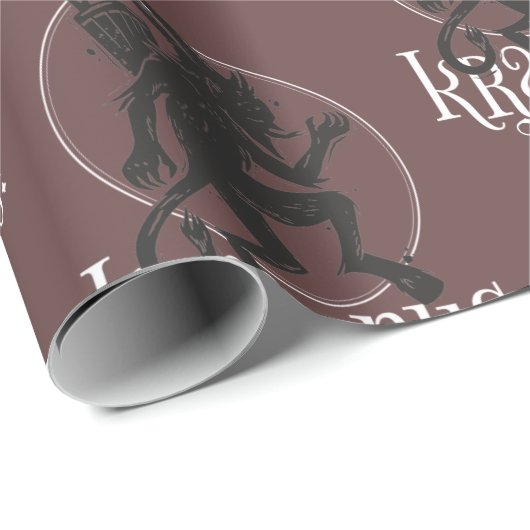 Krampus Weihnachtsfeiertag Geschenkpapier (Rolleneckpunkt)