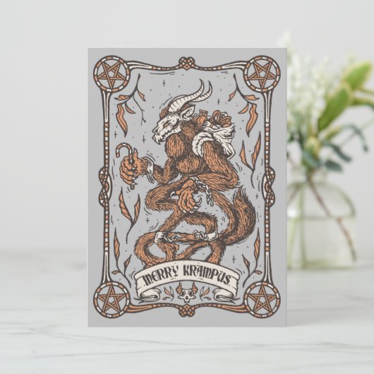 Krampus Weihnachtskarte Feiertagskarte (Stehend Vorderseite)