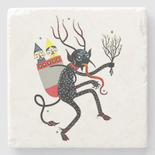 Krampus Weihnachtsteufel-Marmor-Untersetzer Steinuntersetzer