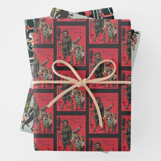 Krampus Wrapping Paper Set 2 Geschenkpapier Set (Beispiel)