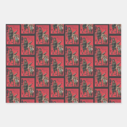 Krampus Wrapping Paper Set 2 Geschenkpapier Set (Vorderseite)