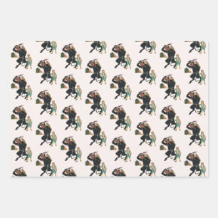 Krampus Wrapping Paper Set 3 Geschenkpapier Set