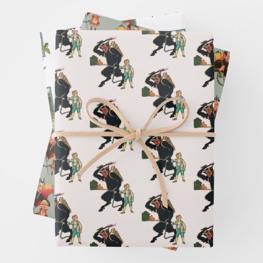 Krampus Wrapping Paper Set 3 Geschenkpapier Set (Beispiel)
