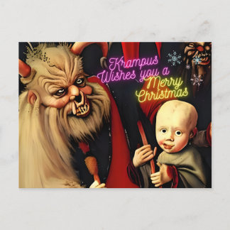 Krampus wünscht Ihnen frohe Weihnachten Postkarte