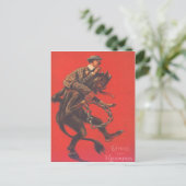 Krampusabduktion Erwachsene Postkarte (Stehend Vorderseite)