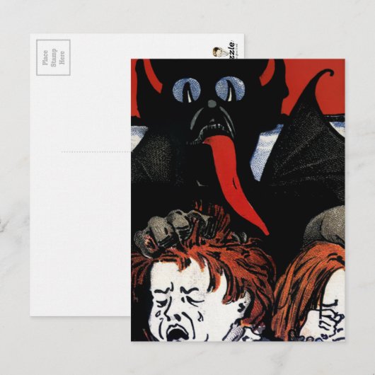 Krampusangriff Postkarte (Vorne/Hinten)