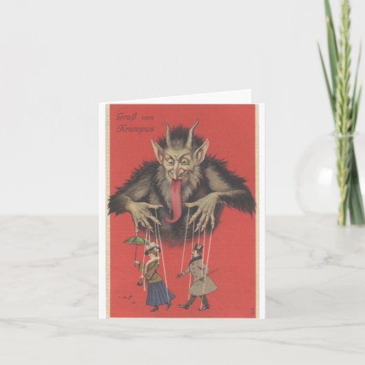 Krampuskarte Feiertagskarte (Vorderseite)