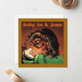 Krampuskarte Mitteilungskarte (Vorderseite/Rückseite Beispiel)