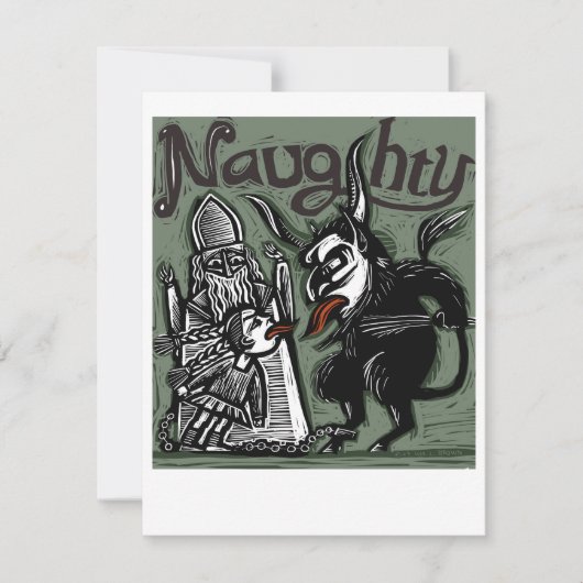 Krampuskarte "Naughty" Feiertagskarte (Vorderseite)
