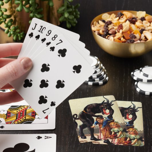 Krampuskinder in Basket Weihnachtskarten Spielkarten (In Situ)