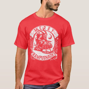 Krampusnacht Krampus auf einem Schneemobil lustig T-Shirt