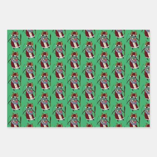 Krampuspapier Geschenkpapier Set (Vorderseite)