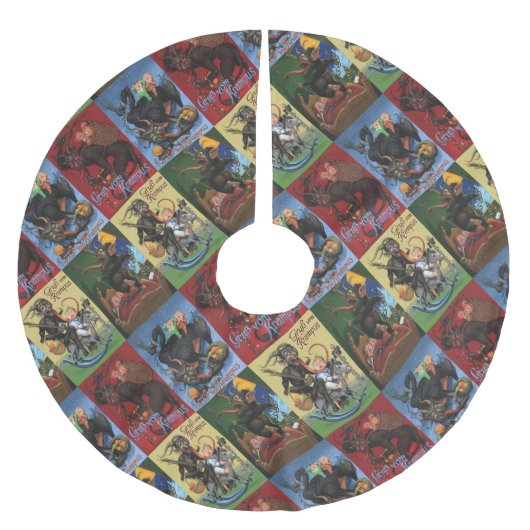 Krampusrock Polyester Weihnachtsbaumdecke (Vorderseite)