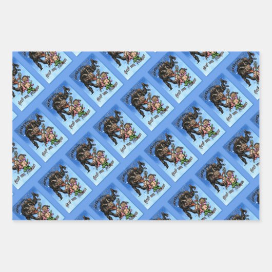 Krampusumhüllungspapier (3 Entwürfe) Geschenkpapier Set (Vorderseite 3)