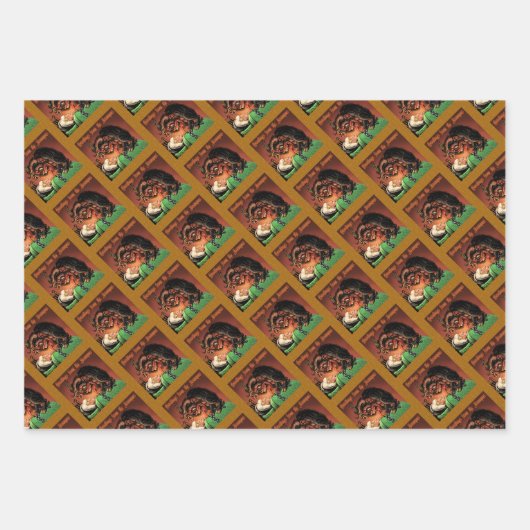 Krampusumhüllungspapier (3 Entwürfe) Geschenkpapier Set (Vorderseite 2)