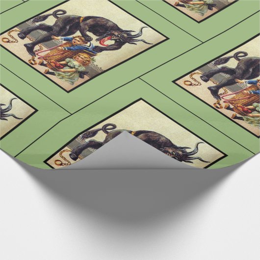 Krampusverpackungspapier grün geschenkpapier (Ecke)