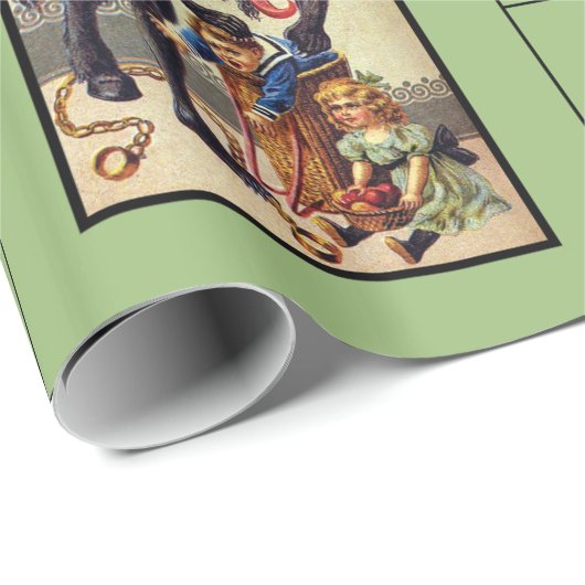 Krampusverpackungspapier grün geschenkpapier (Rolleneckpunkt)