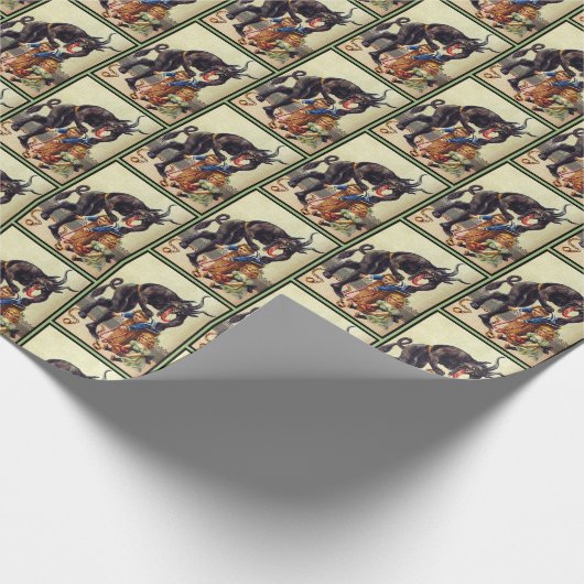 Krampusverpackungspapier grün geschenkpapier (Ecke)