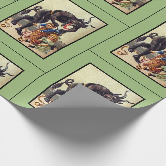 Krampusverpackungspapier grün geschenkpapier (Ecke)