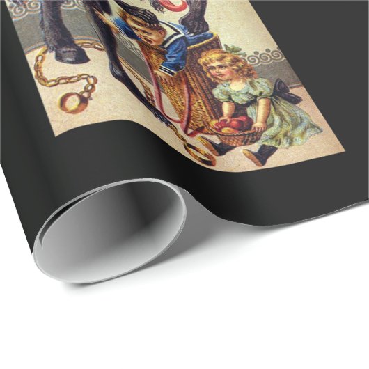 Krampusverpackungspapier schwarz geschenkpapier (Rolleneckpunkt)