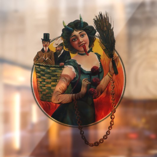 Krampusweibchen Weihnachtsfenster Fensteraufkleber (Blatt 2)