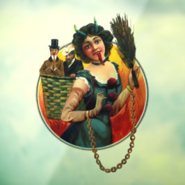 Krampusweibchen Weihnachtsfenster Fensteraufkleber