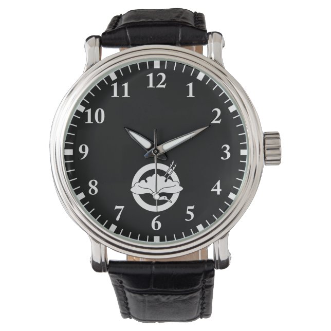 Kran-förmiges Ginkgoblatt Armbanduhr (Vorderseite)